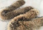 Brown Real Raccoon Fur Collar Trim Anti Shrink Warm For Women Winter Coat