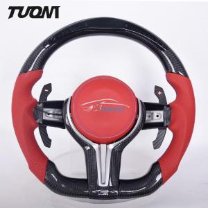 China Lightweight Luxury Cars Carbon Fiber Bmw Steering Wheel With LED Paddles on sale