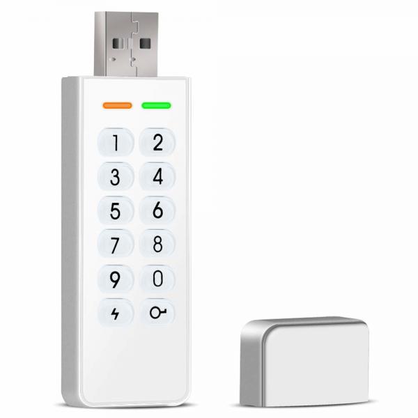 Quality Datage High Level AES 256bit Password Encryption Flash USB Key Drive Encripted USB 2.0 Disk White for sale