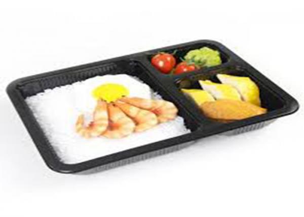 Quality PLA Biodegradable Take Away Food Packaging , Disposable Foam Blister Compartment Meal Tray for sale