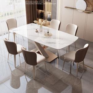 China Customized Modern Luxury Dining Table Set With Sintered Stone Table Top on sale