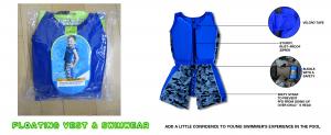 China Customized blue boys vest , child kids floating swimwear, babies bathing suits XS size on sale