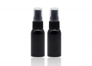 China 20mm Black Refillable Plastic Spray Bottles Empty PET Bottle With Black Mist Pump on sale