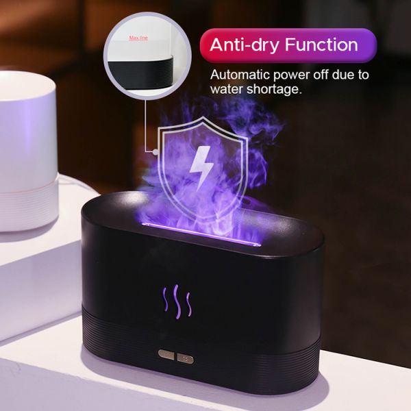 Newest Hot Sell Luftbefeuchter 180Ml Colorful Aroma RGB Led Diffuser 3d Flame Humidifier Ultrasonic Oil Flame Aroma Diffuser
