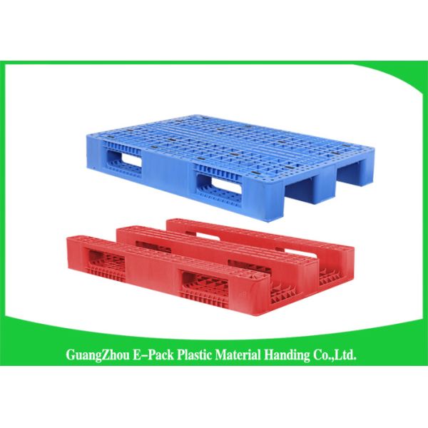 Double Sides 4 - Way Stackable Plastic Pallets , Plastic Skids Pallets 1200 X 1000mm